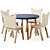 Kids Round Table and Animal Play Chairs 3D model small image 1