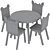 Kids Round Table and Animal Play Chairs 3D model small image 5