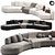 Luxurious Baxter Piaf Sofa 2015 3D model small image 2