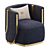  Modern Silver Armchair by Elvemobilya 3D model small image 5