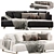 Modern ONTE Corner Sofa in White 3D model small image 2