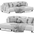 Modern ONTE Corner Sofa in White 3D model small image 4