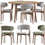 Modern Malmo Round Table Set 3D model small image 1