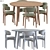 Modern Malmo Round Table Set 3D model small image 2