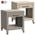 Luxury Skata Leather Bedside Table 3D model small image 1