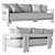 Restoration Hardware Teak Sofa 84 3D model small image 3