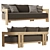 Restoration Hardware Teak Sofa 84 3D model small image 5