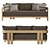 Restoration Hardware Teak Sofa 84 3D model small image 6