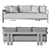 Restoration Hardware Teak Sofa 84 3D model small image 8