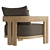 Matira Teak Lounge Chair Outdoor 3D model small image 3