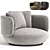 Swivel Fabric Armchair Baixa Modern 3D model small image 1