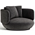Swivel Fabric Armchair Baixa Modern 3D model small image 3