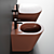 Mare Ceramic Bathroom Set 3D model small image 4