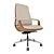 Comfortable Swivel Leather Office Chair 3D model small image 3