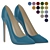 Colorful Lacquered High-Heel Shoes 3D model small image 8