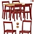 Contemporary Pinntorp Table and Chairs 3D model small image 1