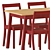 Contemporary Pinntorp Table and Chairs 3D model small image 2