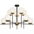 Modern Ceiling Chandelier Black Brass 3D model small image 1