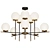 Modern Ceiling Chandelier Black Brass 3D model small image 2