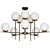 Modern Ceiling Chandelier Black Brass 3D model small image 7