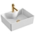 Glossy White Mini Basin Sink 3D model small image 1