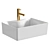 Glossy White Mini Basin Sink 3D model small image 2