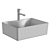 Glossy White Mini Basin Sink 3D model small image 4