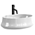 REA Angela Countertop Washbasin - Gloss White 3D model small image 2
