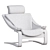 Retro Swedish Leather Lounge Chair 3D model small image 3