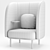 Modern Nesting Armchair and Table 3D model small image 3