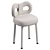 White Boucle Chair - Claire 3D model small image 3