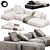Modern BOCA NAVI 3-Seater Sofa 3D model small image 1