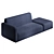 Modular Sofa With Blue Terminal 3D model small image 1