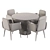 Modern Round Teak Dining Set 3D model small image 4