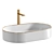 Elegant Gold-Edged Washbasin Vessel 3D model small image 2