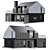 Modern Stone House with Garage, Mansard, & Terrace 3D model small image 2