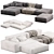 Modular Neowall Lounge Sofa N2 3D model small image 2