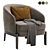 Elegant Concorde Armchair in 3 Colors 3D model small image 2