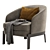 Elegant Concorde Armchair in 3 Colors 3D model small image 4