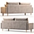 Numo Velvet Grafit Sofa 3Ds 3D model small image 4