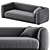 Modern Grey Velvet Sofa 3D Model 3D model small image 1