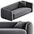 Modern Grey Velvet Sofa 3D Model 3D model small image 3