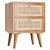 Japandi Rattan Nightstand with Drawers 3D model small image 1