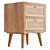 Japandi Rattan Nightstand with Drawers 3D model small image 4