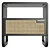 Rattan Woven Minimalist Nightstand 3D model small image 2