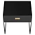 Sleek Metal-Based Black Nightstand 3D model small image 3