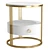 Elegant White Marble Gold Nightstand 3D model small image 1