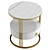 Elegant White Marble Gold Nightstand 3D model small image 5