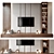 Modern Wall TV Shelf Oak 3D model small image 1