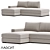 Modern Corner Sofa with Airy Cushions 3D model small image 1